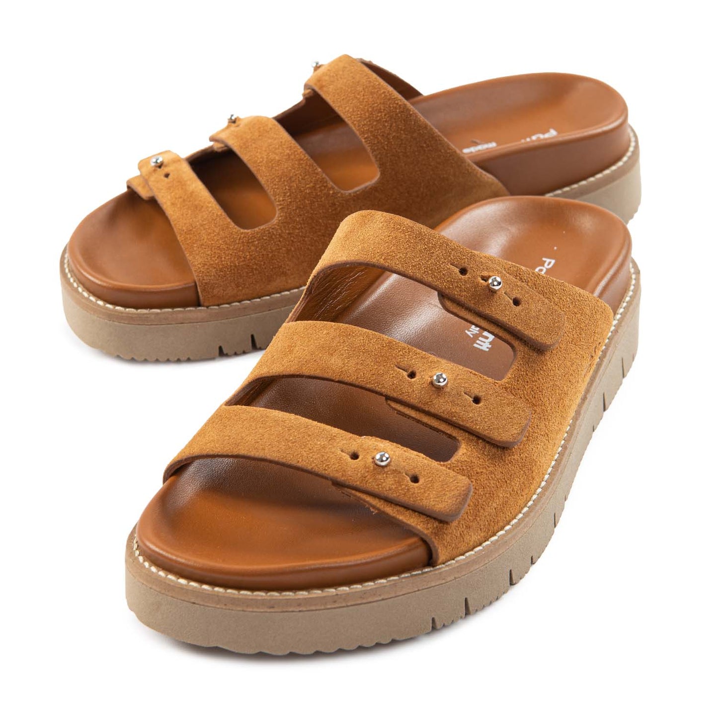 THREE  SUEDE COGNAC CR